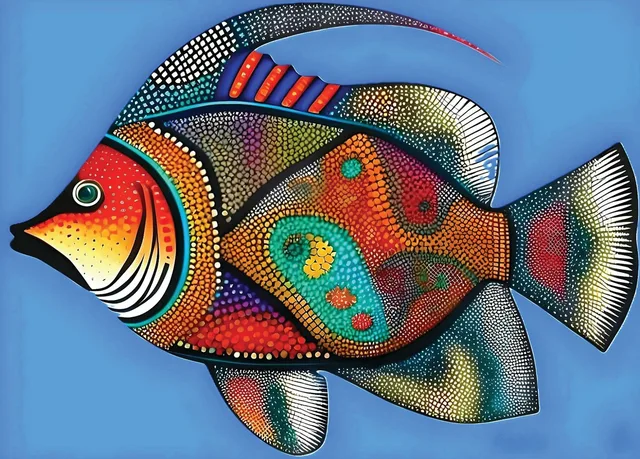 Fish On Blue