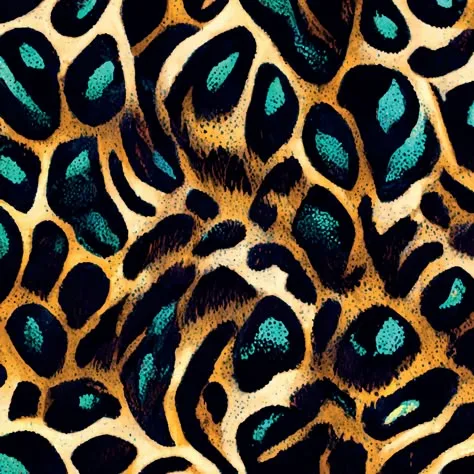Teal Leopard Print