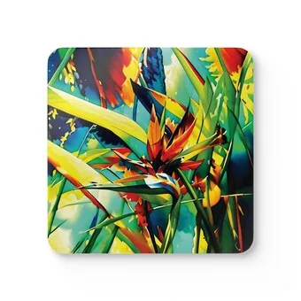 Birds Of Fire Corkwood Coaster Set