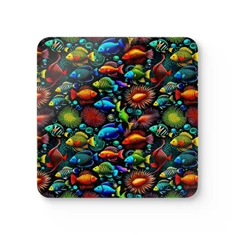 Something Fishy Corkwood Coaster Set