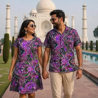 Purple Indo T-Shirt Dress