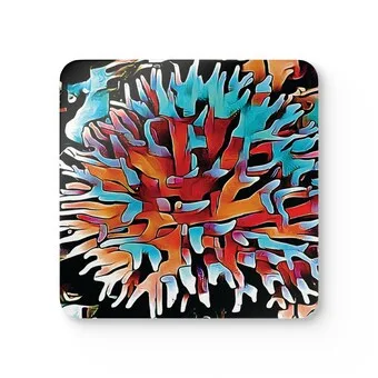 Aqua Spike Corkwood Coaster Set