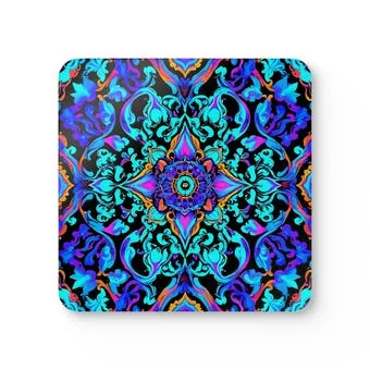 Purple F Corkwood Coaster Set