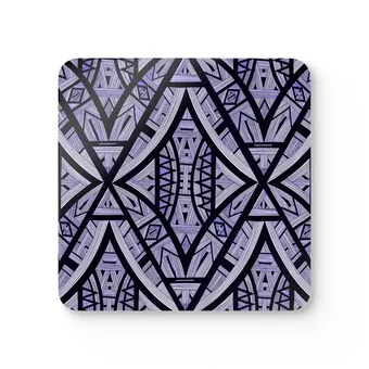 Diamond Group Blue Corkwood Coaster Set