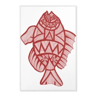 Red Fish 5 Area Rug
