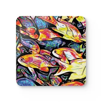 Busy Day Corkwood Coaster Set