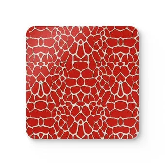 Spots Red Corkwood Coaster Set