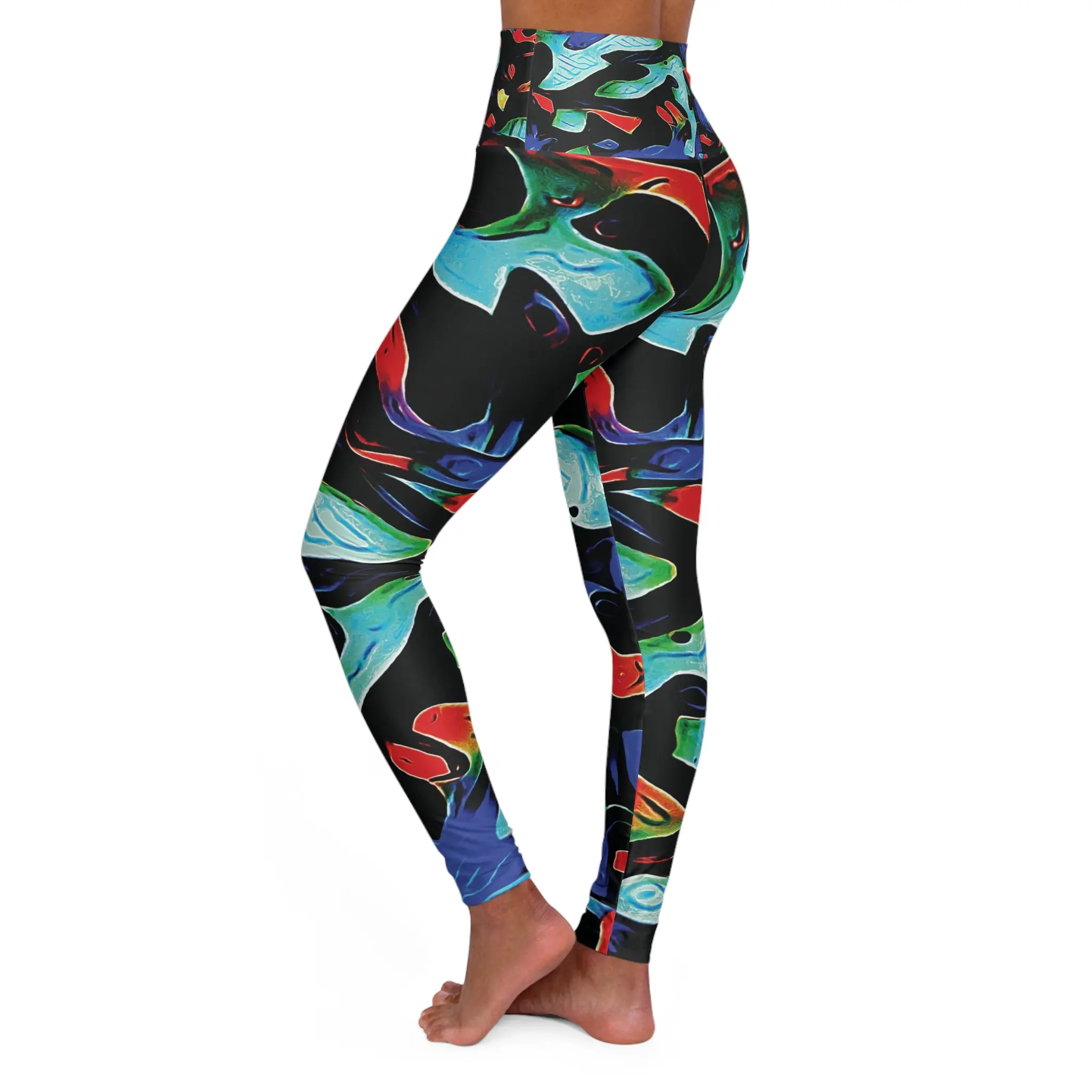 High Waisted Yoga Leggings (AOP) - Image 3