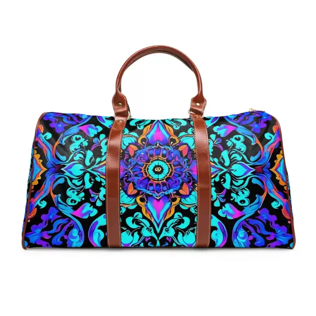 Purple Star Ocean Pattern Waterproof Travel Bag