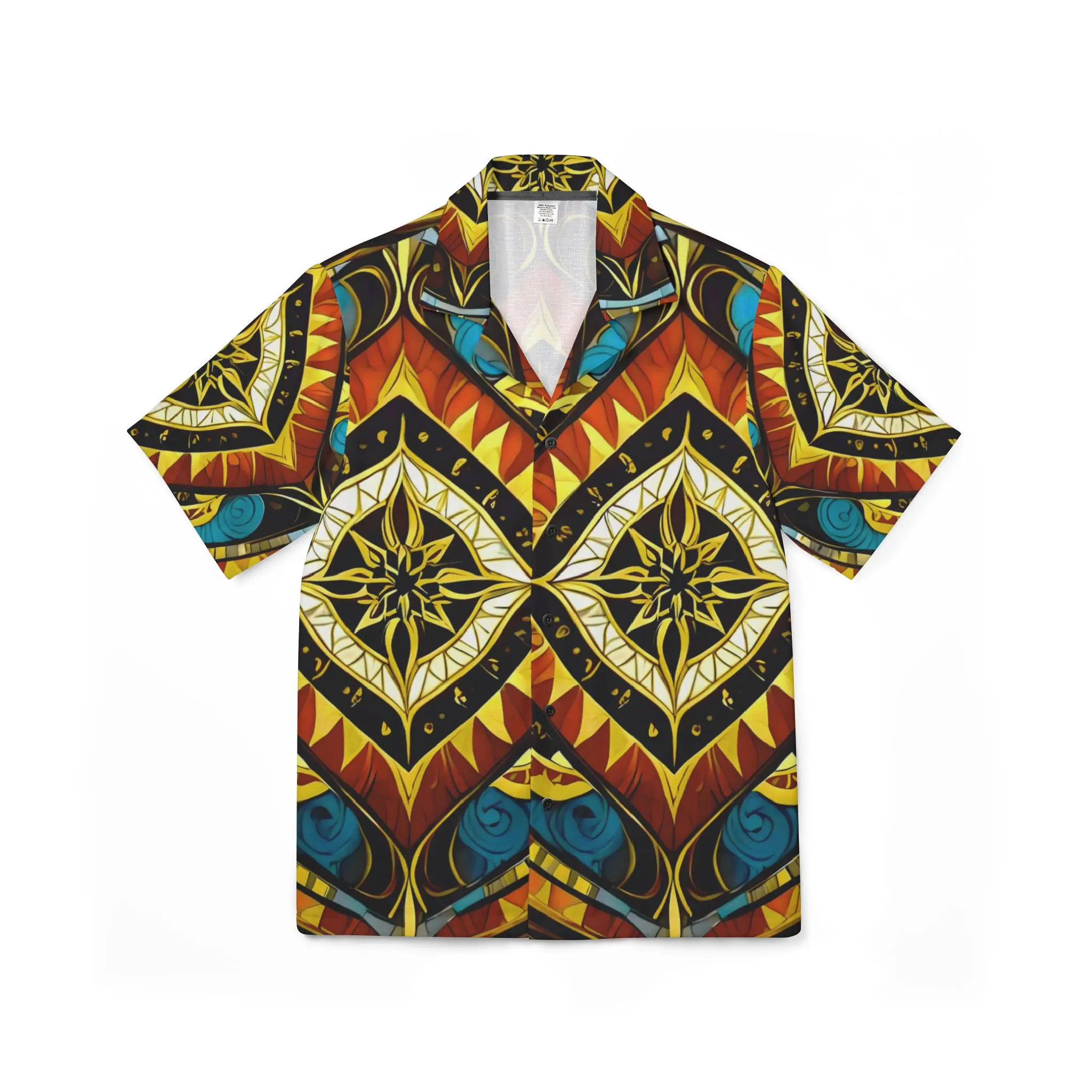 Tribal Geometric Pattern Hawaiian Camp Shirt | AOP
