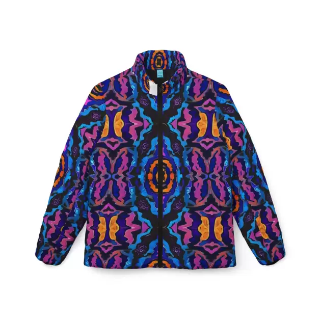 Vibrant Kaleidoscope Women’s Puffer Jacket