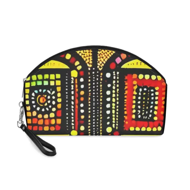 Aboriginal Dot Art Modern Makeup Bag | Indigenous Inspired Cosmetic Pouch