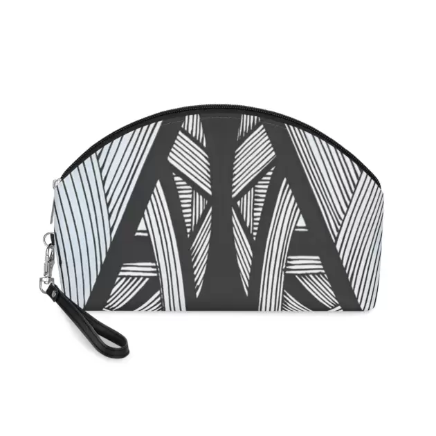 Black & White Abstract Line Drawing Makeup Bag