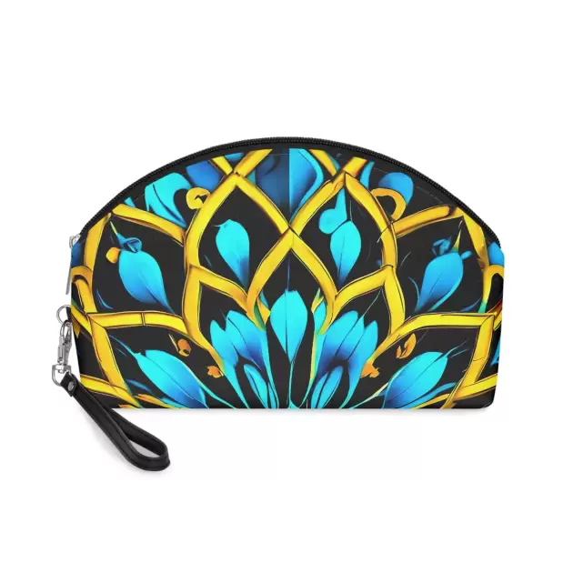 Colorful Geometric Floral Pattern Makeup Bag | Travel Cosmetic Pouch