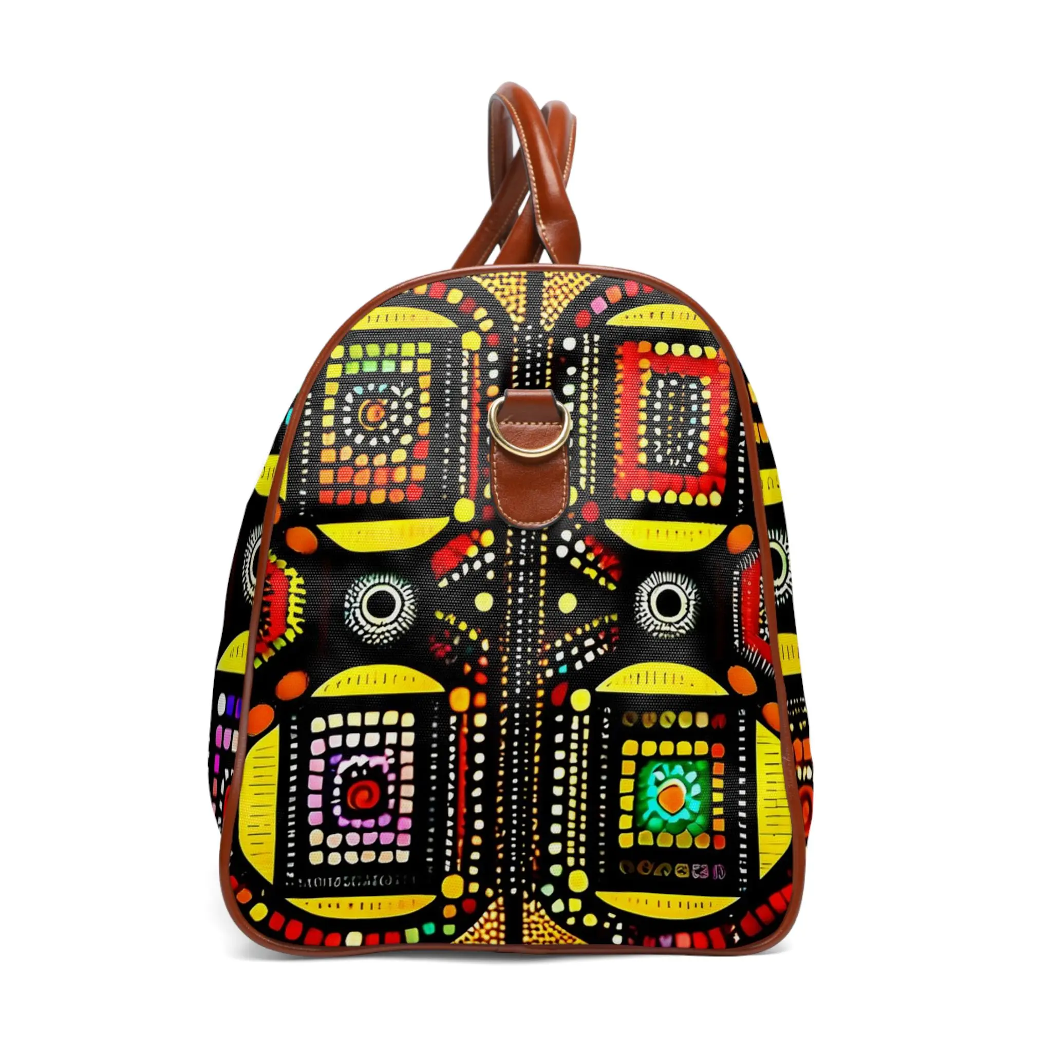 Colorful Tribal Waterproof Travel Duffle Bag - Bold Geometric Weekender