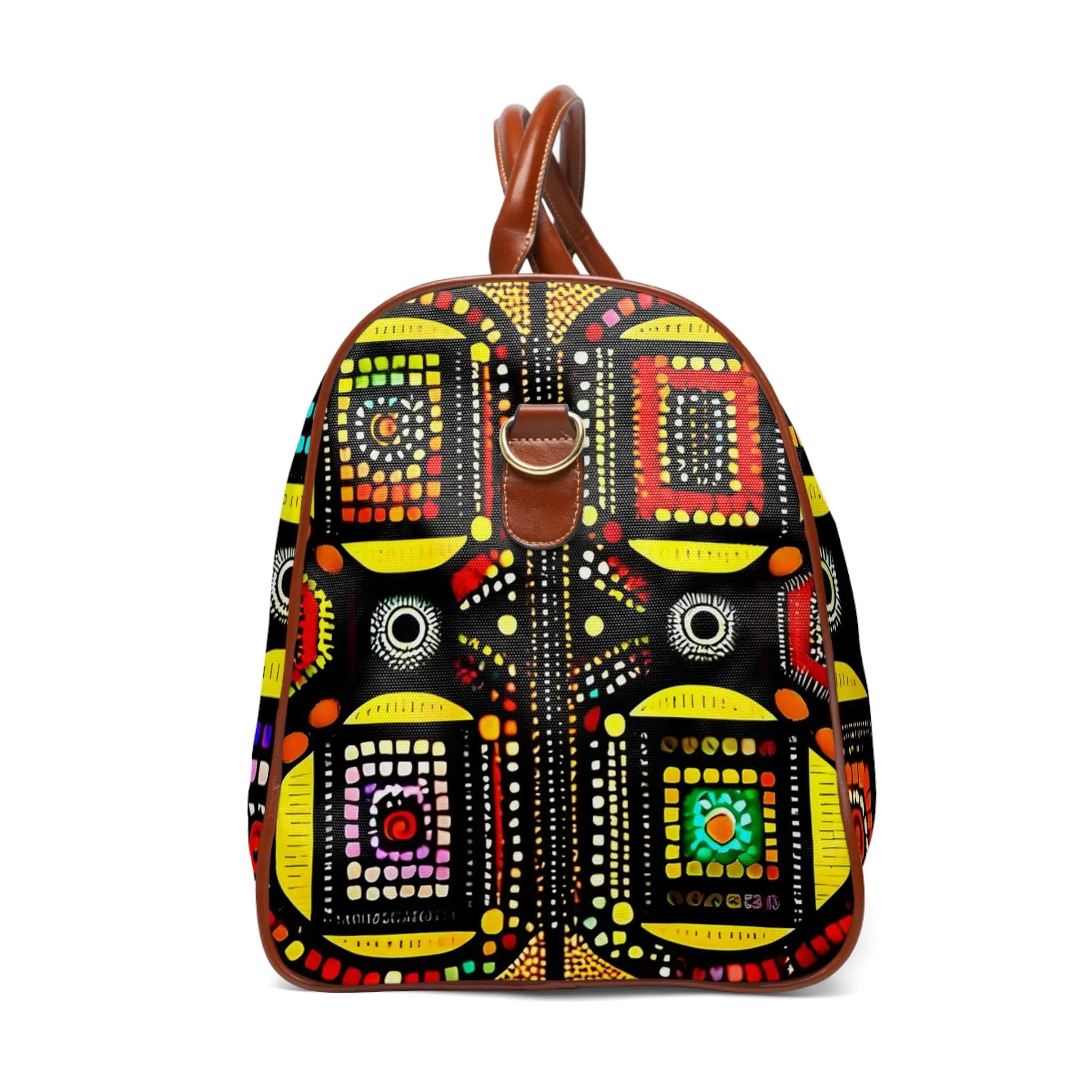 Colorful Tribal Waterproof Travel Duffle Bag - Bold Geometric Weekender