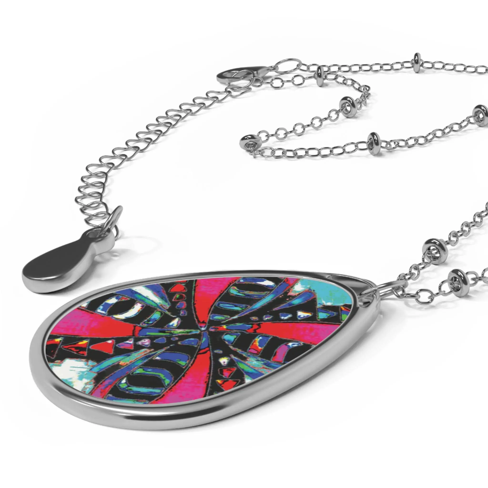 Pink Tapa - Oval Necklace