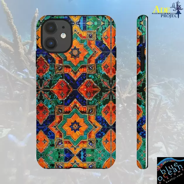 Moroccan Style iPhone Tough Case - Walt Smith Fiji Ocean Art - Supports ADE Reef Restoration