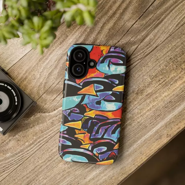 Colorful Graffiti Mushrooms Phone Case | Tough Case