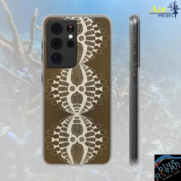 Abstract Urchin Brown Android Flexi Case - Walt Smith Fiji Ocean Art - Supports ADE Reef Restoration