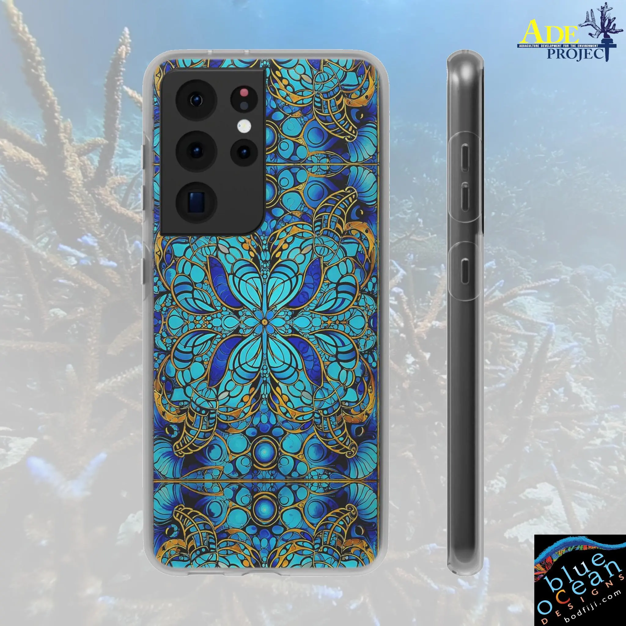 Blue Lobsters Android Flexi Case - Walt Smith Fiji Ocean Art - Supports ADE Reef Restoration