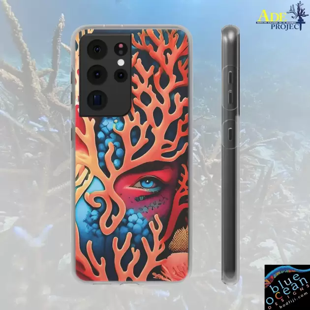 Hidden Reef Android Flexi Case - Walt Smith Fiji Ocean Art - Supports ADE Reef Restoration