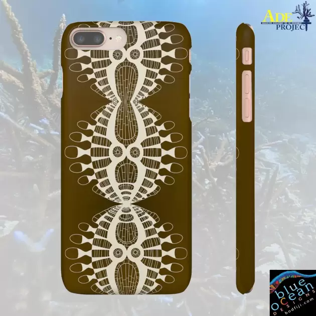 Abstract Urchin Brown iPhone Snap Case - Walt Smith Fiji Ocean Art - Supports ADE Reef Restoration