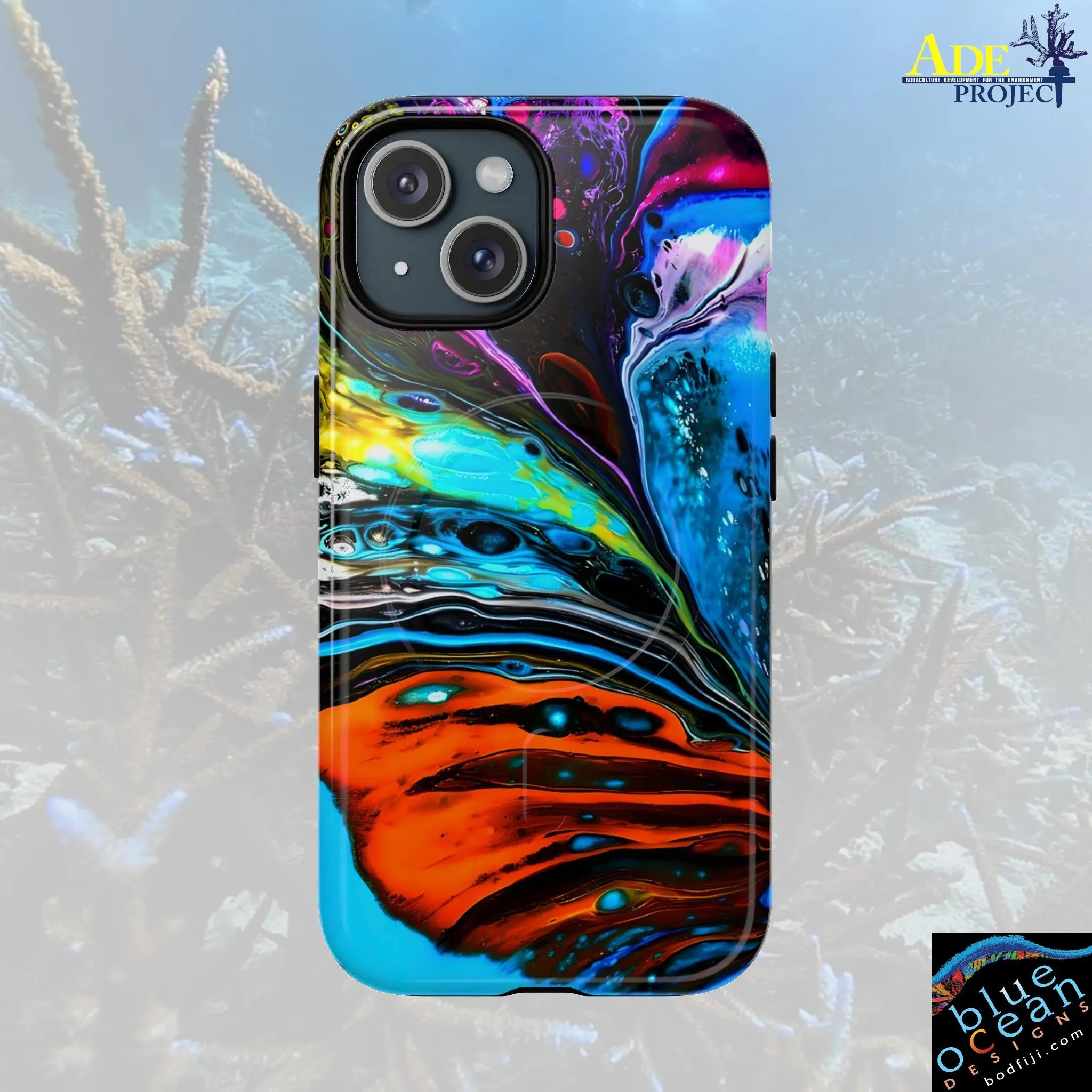 In the Flow iPhone Magnetic Case - Walt Smith Fiji Ocean Art - Supports ADE Reef Restoration