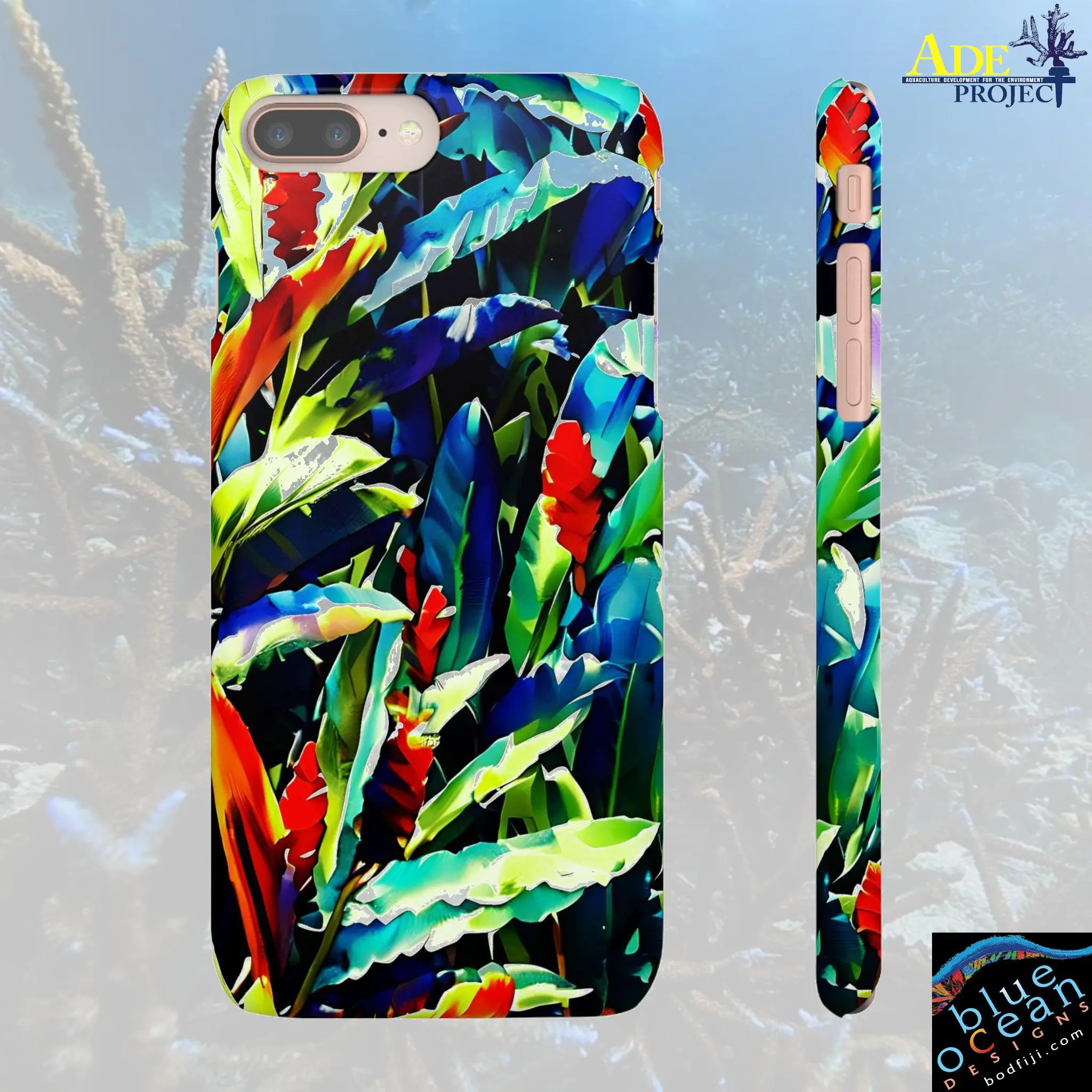 Floral Ginger iPhone Snap Case - Walt Smith Fiji Ocean Art - Supports ADE Reef Restoration