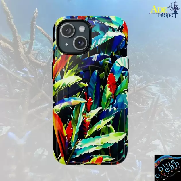 Floral Ginger iPhone Magnetic Case - Walt Smith Fiji Ocean Art - Supports ADE Reef Restoration