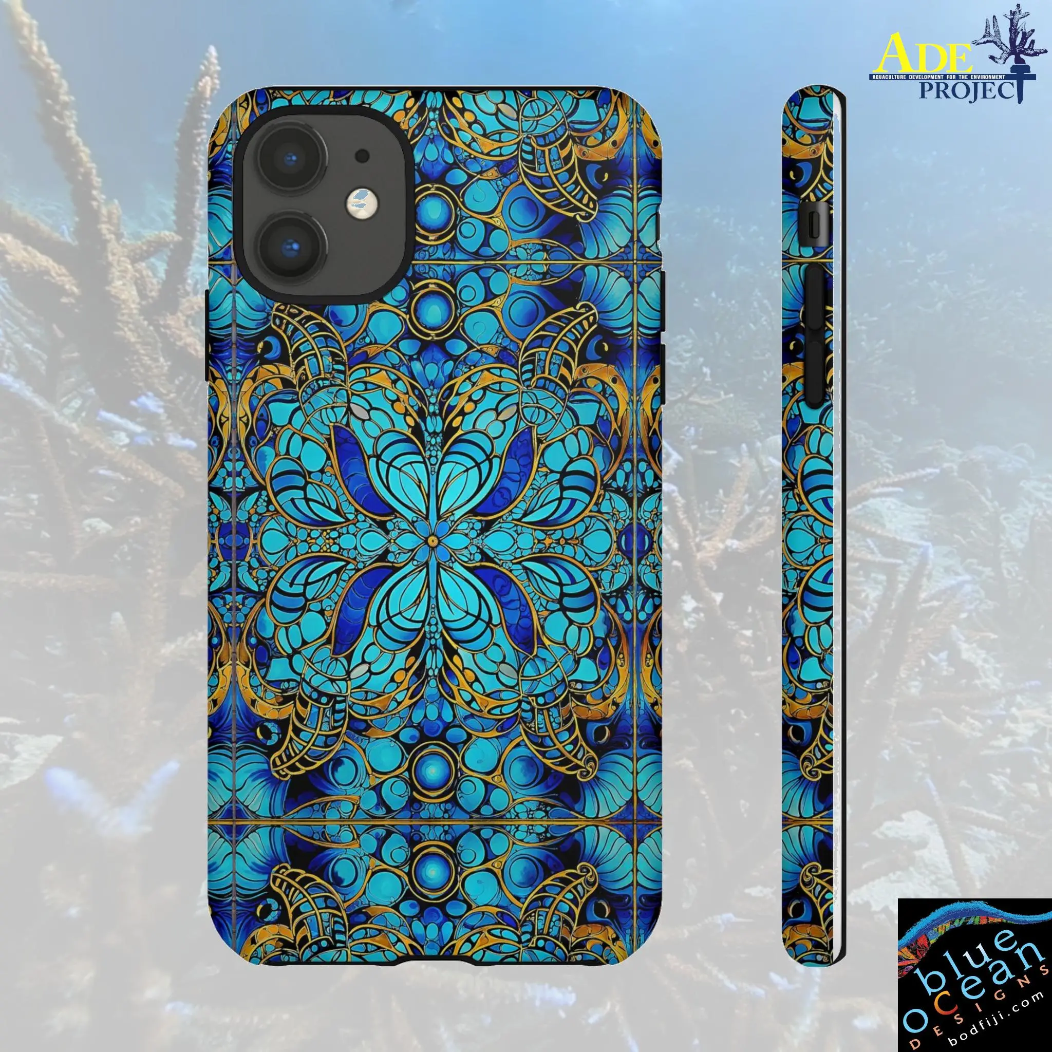 Blue Lobsters iPhone Tough Case - Walt Smith Fiji Ocean Art - Supports ADE Reef Restoration