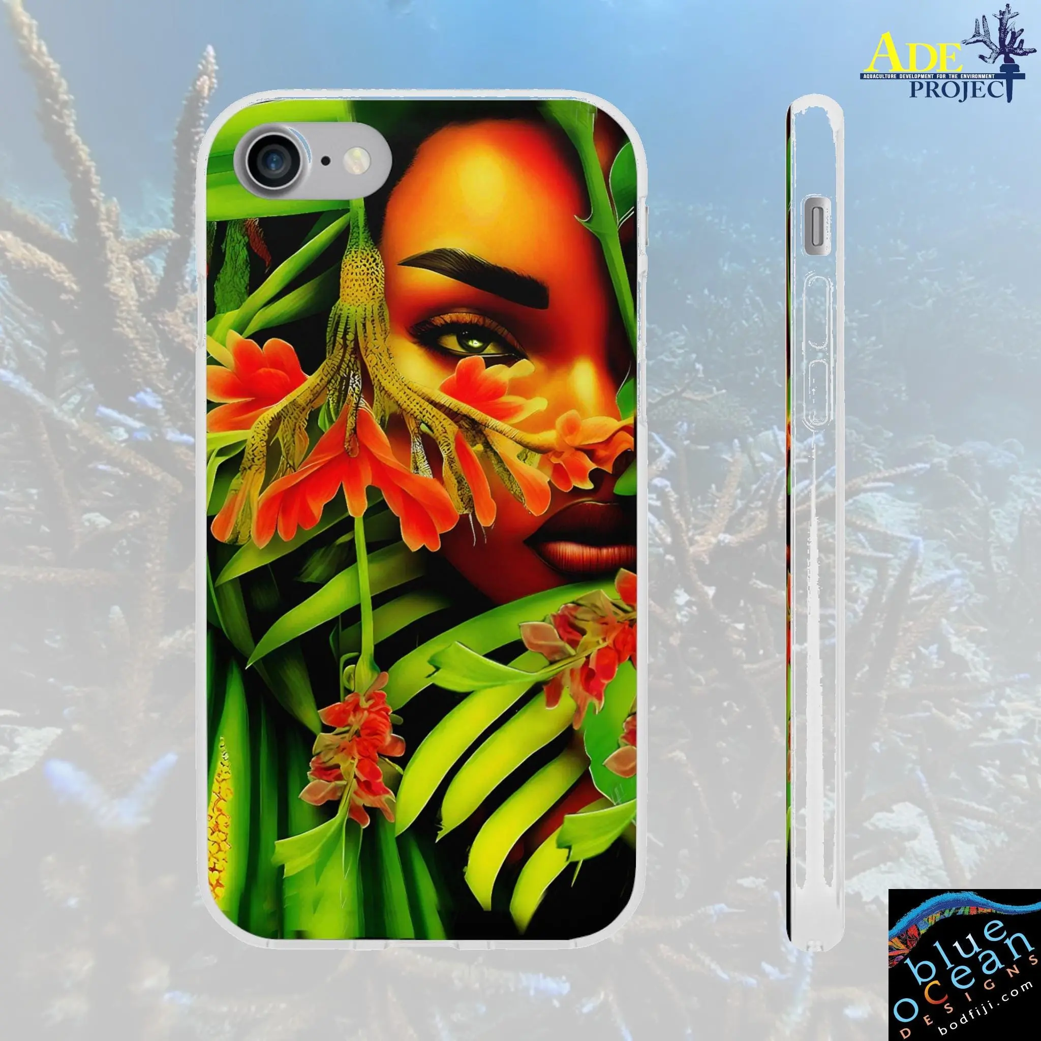 Secret Garden iPhone Flexi Case - Walt Smith Fiji Ocean Art - Supports ADE Reef Restoration