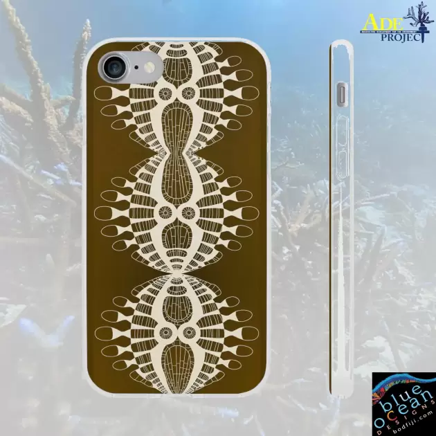 Abstract Urchin Brown iPhone Flexi Case - Walt Smith Fiji Ocean Art - Supports ADE Reef Restoration