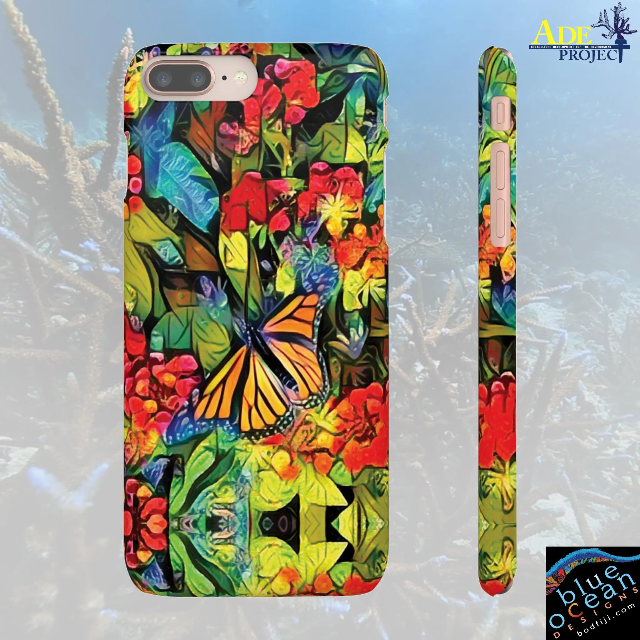 Monarch Garden iPhone Snap Case - Walt Smith Fiji Ocean Art - Supports ADE Reef Restoration
