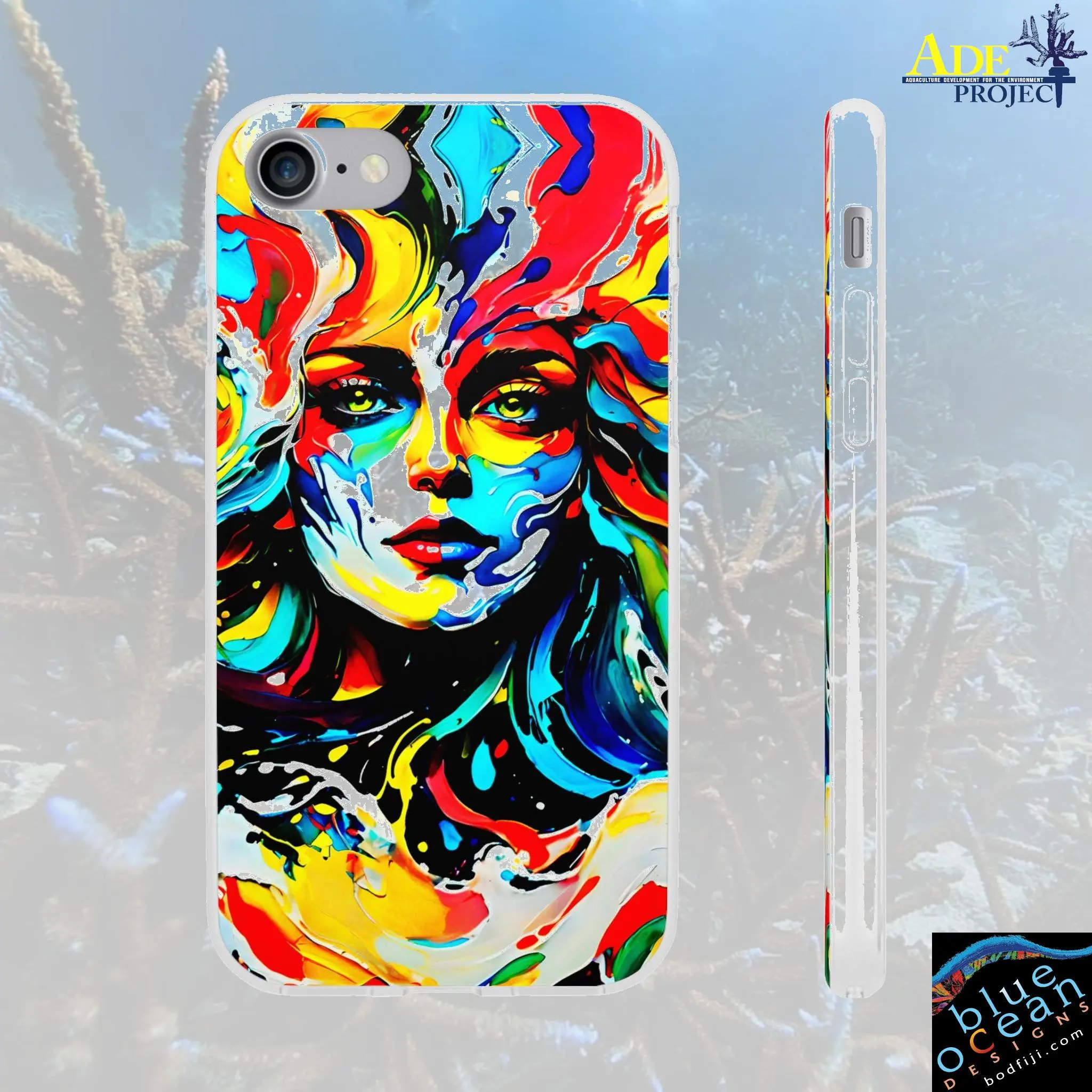Wild Night iPhone Flexi Case - Walt Smith Fiji Ocean Art - Supports ADE Reef Restoration