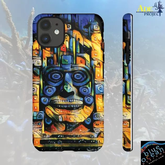 Purple Face iPhone Tough Case - Walt Smith Fiji Ocean Art - Supports ADE Reef Restoration
