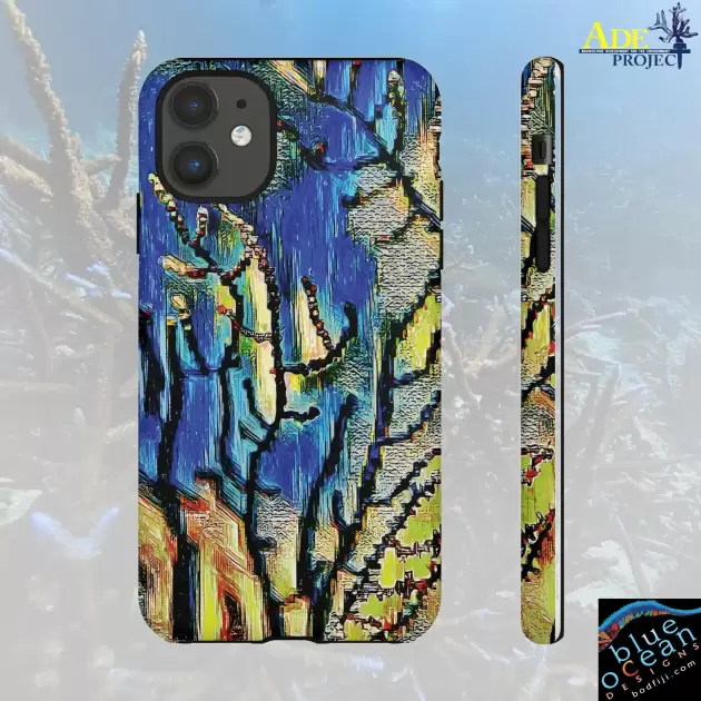 Deep Fan iPhone Tough Case - Walt Smith Fiji Ocean Art - Supports ADE Reef Restoration