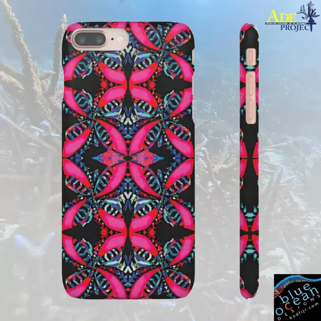 Pink on Black iPhone Snap Case - Walt Smith Fiji Ocean Art - Supports ADE Reef Restoration