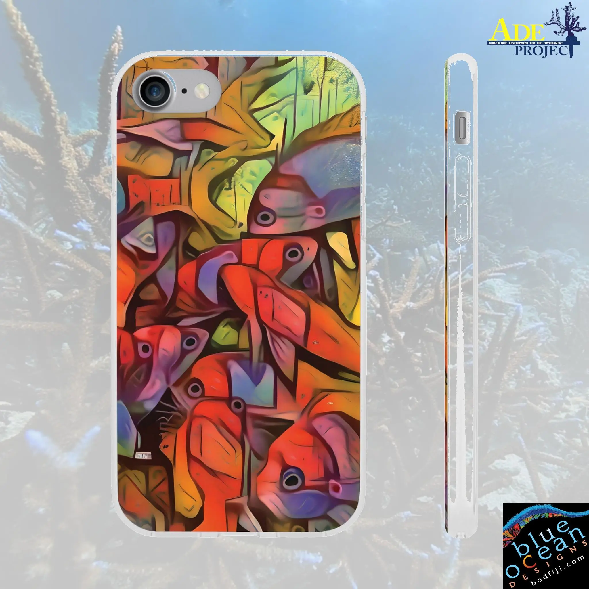 Speckle Backs iPhone Flexi Case - Walt Smith Fiji Ocean Art - Supports ADE Reef Restoration
