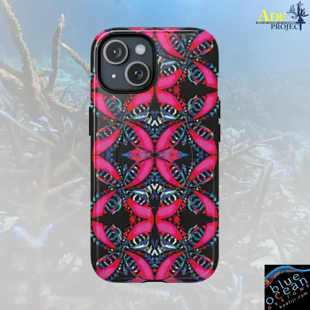 Pink on Black iPhone Magnetic Case - Walt Smith Fiji Ocean Art - Supports ADE Reef Restoration