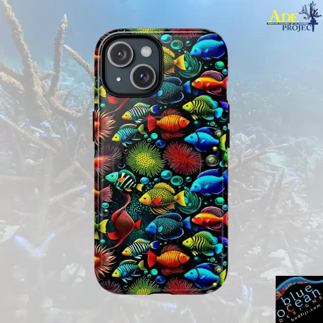 Something Fishy iPhone Magnetic Case - Walt Smith Fiji Ocean Art - Supports ADE Reef Restoration