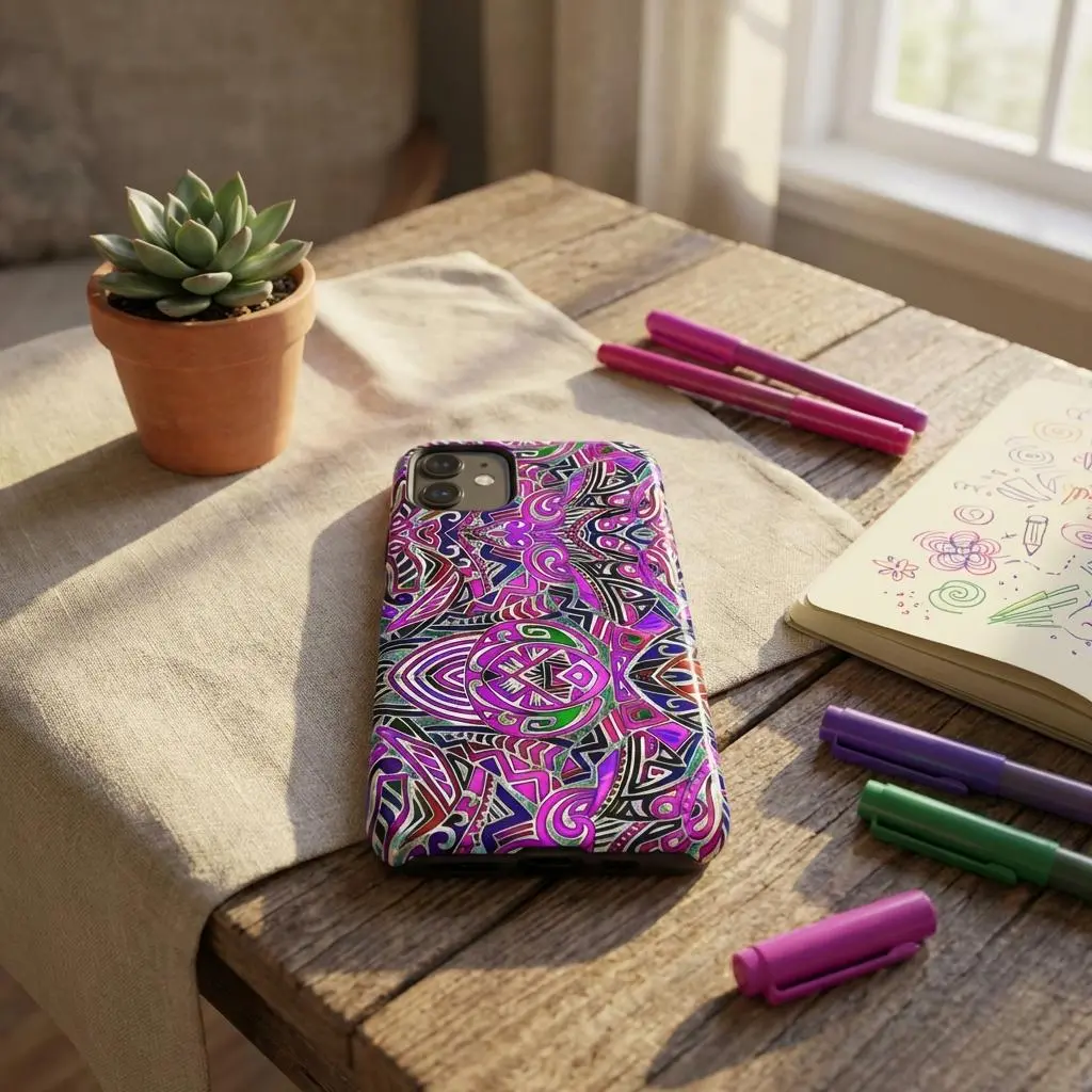 Purple Indo iPhone Tough Case - Walt Smith Fiji Ocean Art - Supports ADE Reef Restoration