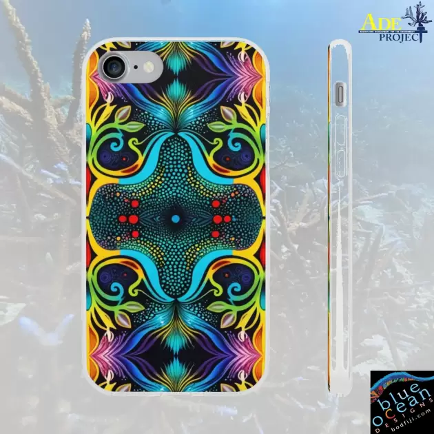 Psychedelic Abo iPhone Flexi Case - Walt Smith Fiji Ocean Art - Supports ADE Reef Restoration