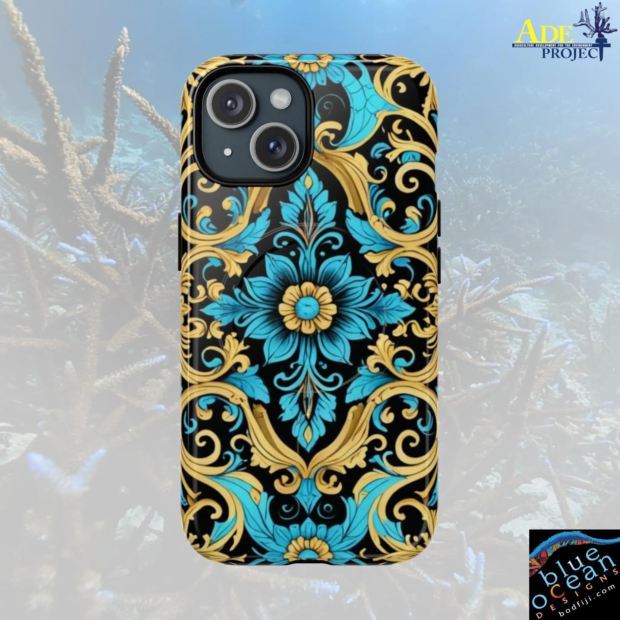 Lacie Thrill iPhone Magnetic Case - Walt Smith Fiji Ocean Art - Supports ADE Reef Restoration