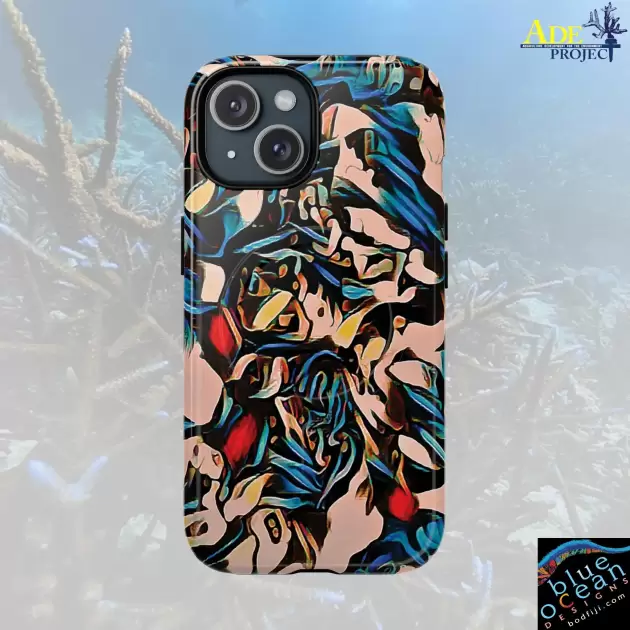 Black Rose iPhone Magnetic Case - Walt Smith Fiji Ocean Art - Supports ADE Reef Restoration