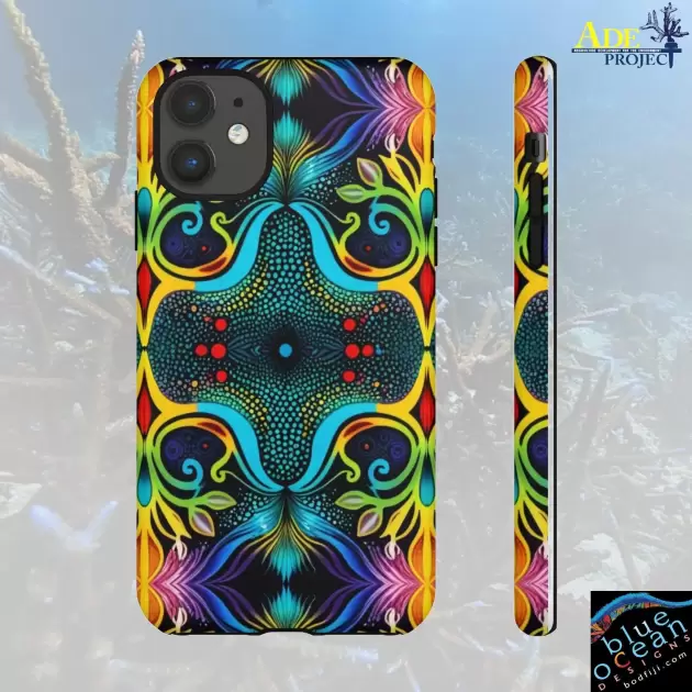 Psychedelic Abo iPhone Tough Case - Walt Smith Fiji Ocean Art - Supports ADE Reef Restoration
