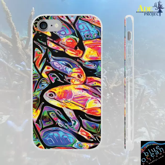 Busy Day iPhone Flexi Case - Walt Smith Fiji Ocean Art - Supports ADE Reef Restoration