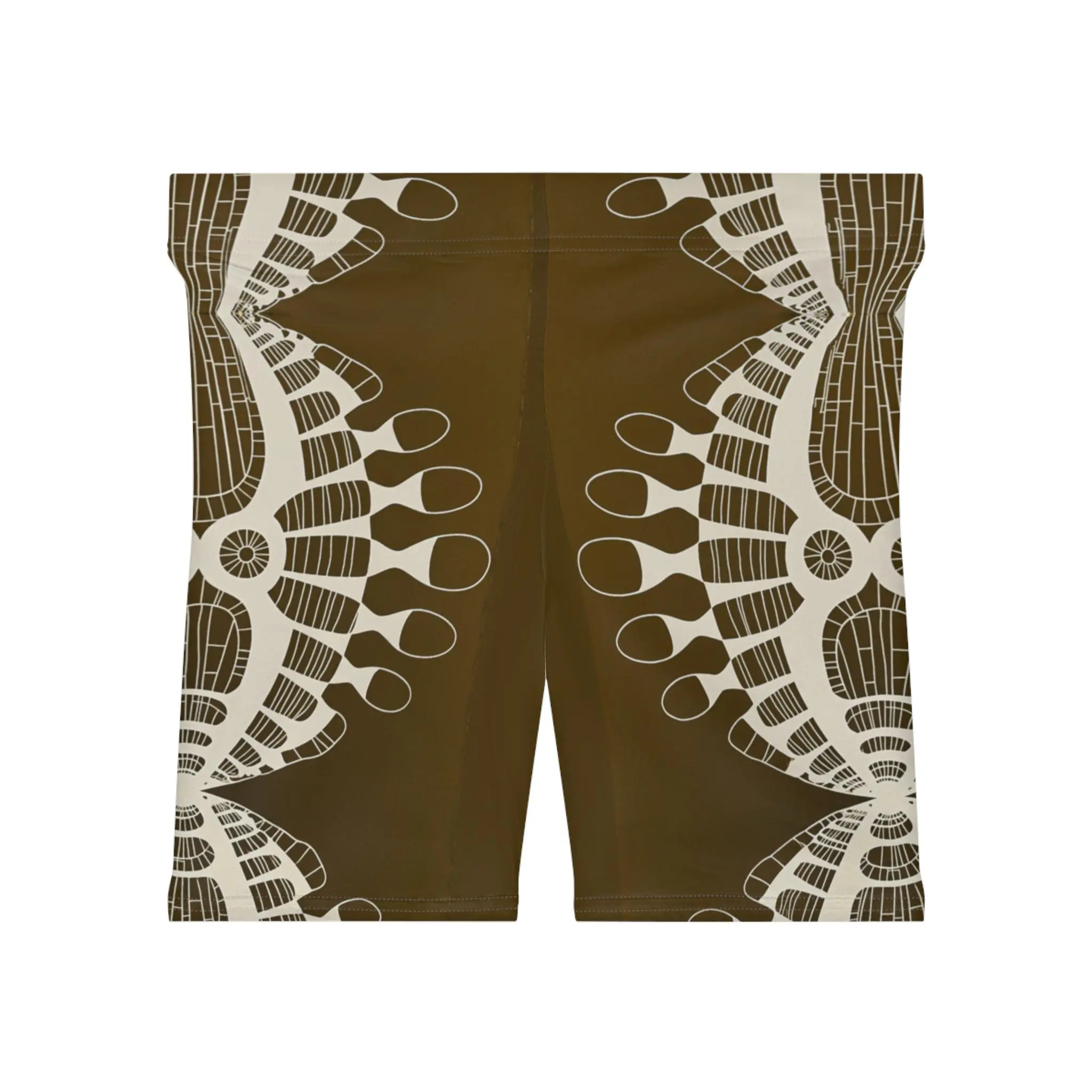 Abstract Urchin Brown - Womens Biker Shorts
