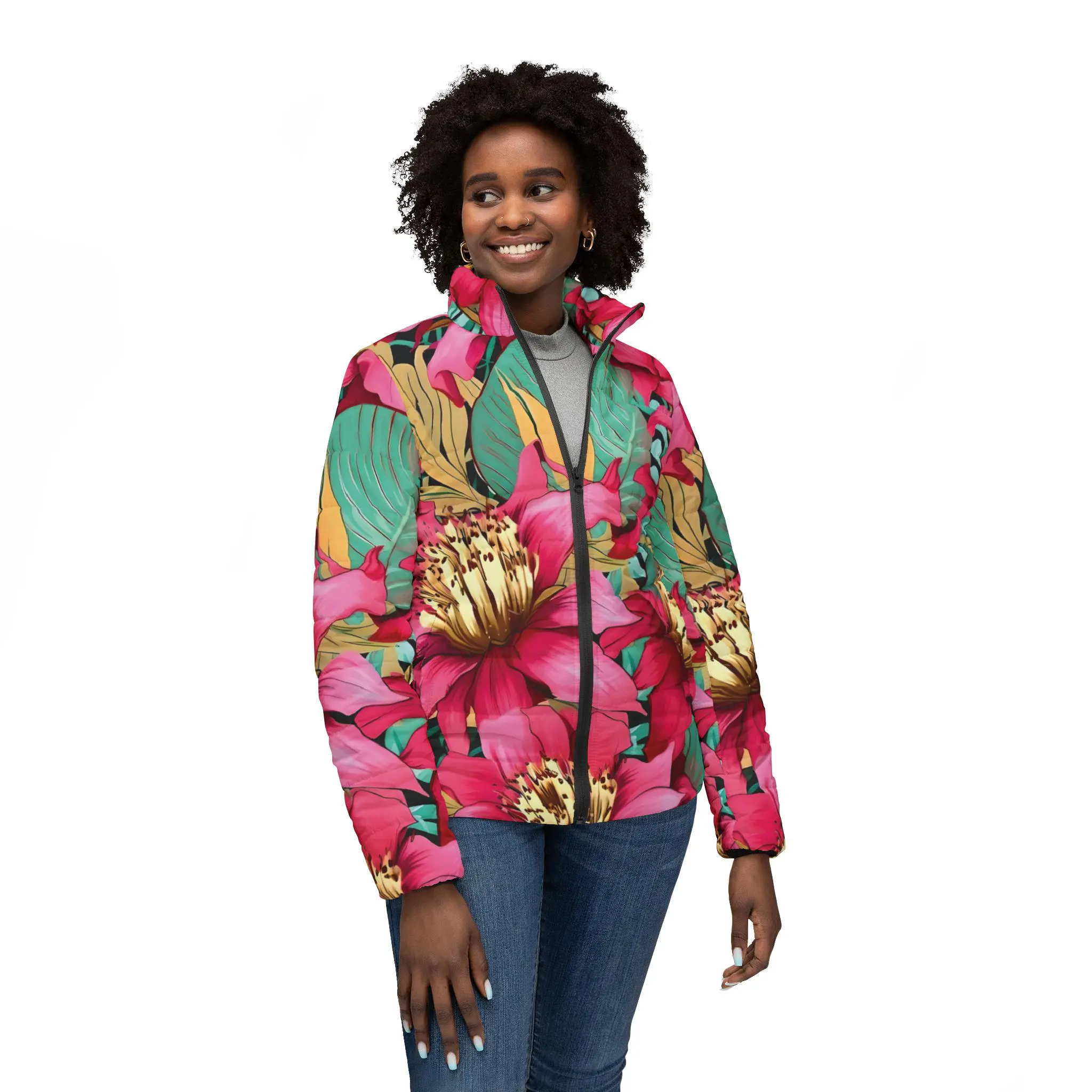 Morning Garden - Womens Puffer Jacket