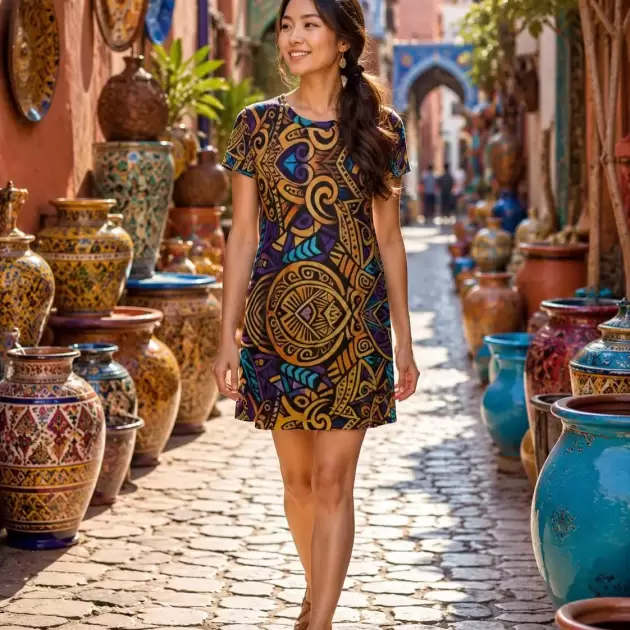Gold Indo - T-Shirt Dress